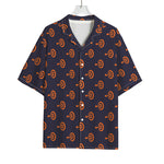 Orange Bullseye Target Pattern Print Rayon Hawaiian Shirt
