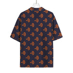 Orange Bullseye Target Pattern Print Rayon Hawaiian Shirt