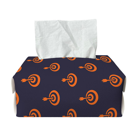 Orange Bullseye Target Pattern Print Rectangle Tissue Box Cover