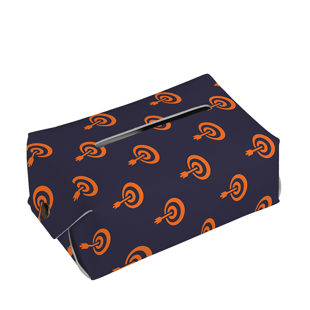 Orange Bullseye Target Pattern Print Rectangle Tissue Box Cover