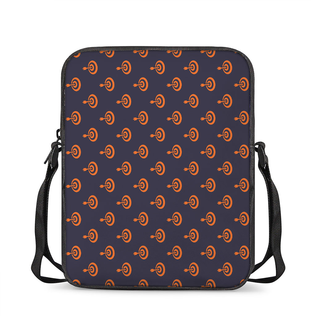 Orange Bullseye Target Pattern Print Rectangular Crossbody Bag