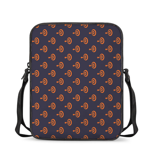 Orange Bullseye Target Pattern Print Rectangular Crossbody Bag