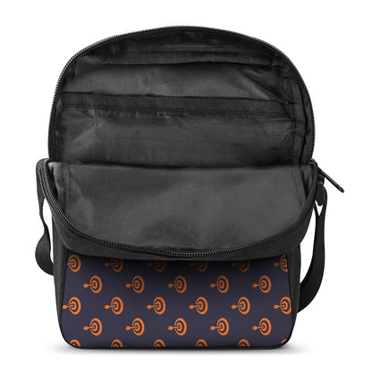Orange Bullseye Target Pattern Print Rectangular Crossbody Bag