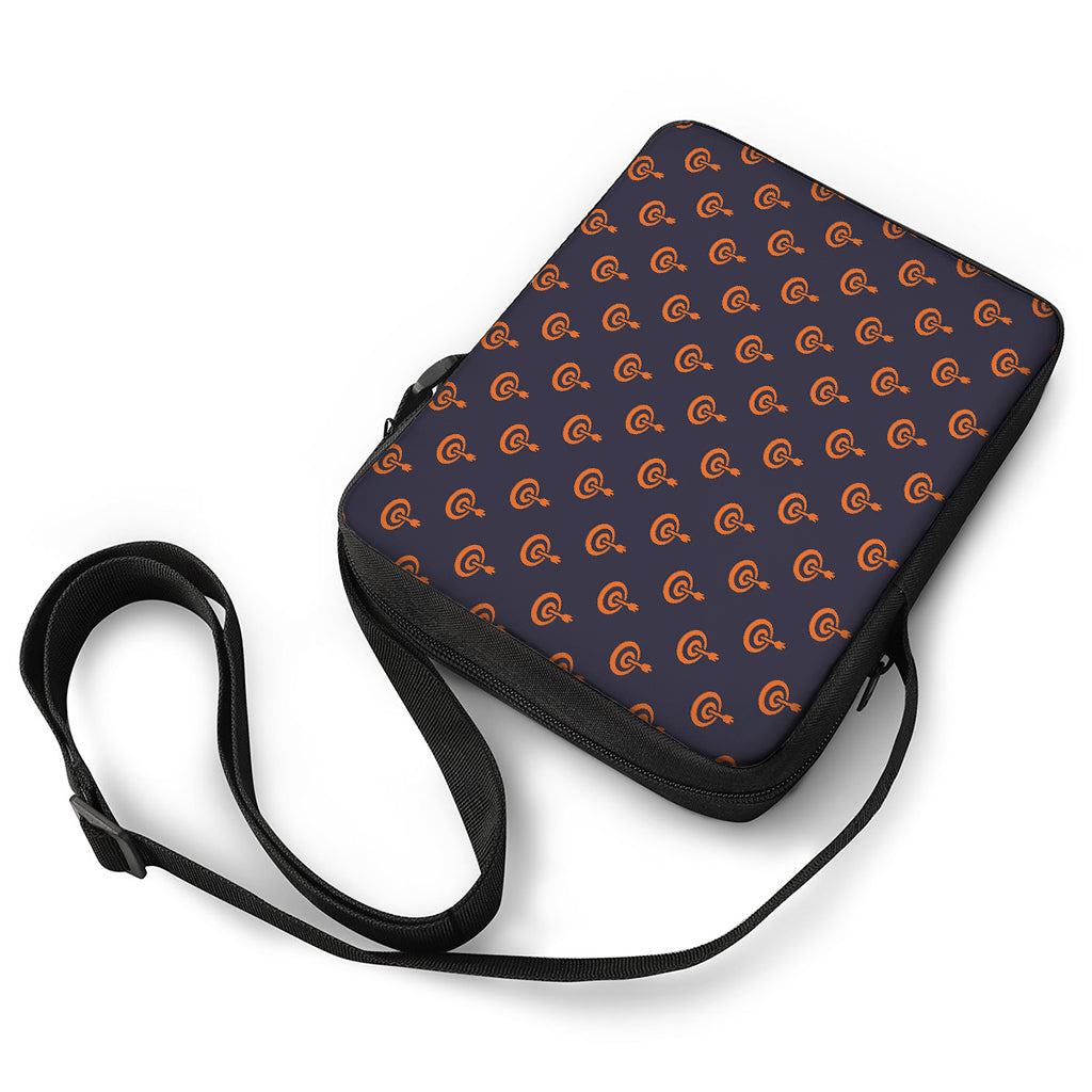 Orange Bullseye Target Pattern Print Rectangular Crossbody Bag