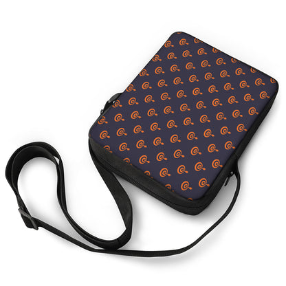 Orange Bullseye Target Pattern Print Rectangular Crossbody Bag