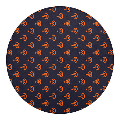 Orange Bullseye Target Pattern Print Round Blanket