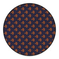 Orange Bullseye Target Pattern Print Round Floor Mat