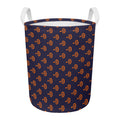 Orange Bullseye Target Pattern Print Round Laundry Basket