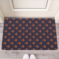 Orange Bullseye Target Pattern Print Rubber Doormat