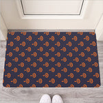 Orange Bullseye Target Pattern Print Rubber Doormat