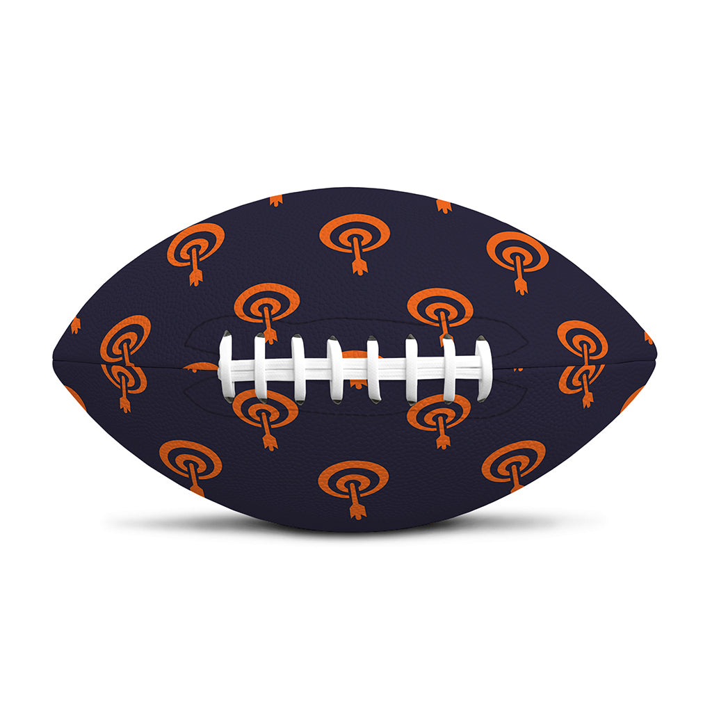Orange Bullseye Target Pattern Print Rugby Ball