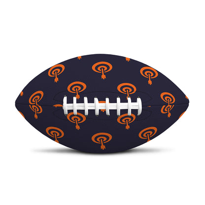 Orange Bullseye Target Pattern Print Rugby Ball
