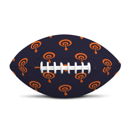Orange Bullseye Target Pattern Print Rugby Ball