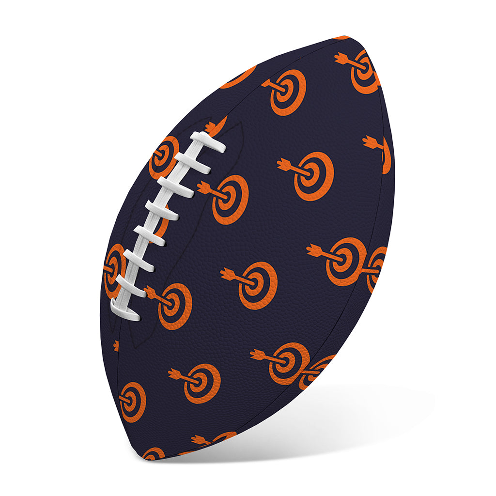 Orange Bullseye Target Pattern Print Rugby Ball