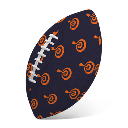 Orange Bullseye Target Pattern Print Rugby Ball