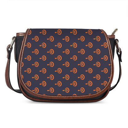 Orange Bullseye Target Pattern Print Saddle Bag
