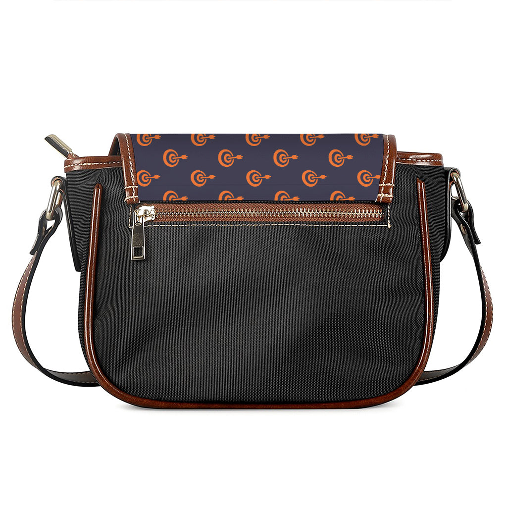 Orange Bullseye Target Pattern Print Saddle Bag