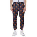 Orange Bullseye Target Pattern Print Scuba Joggers
