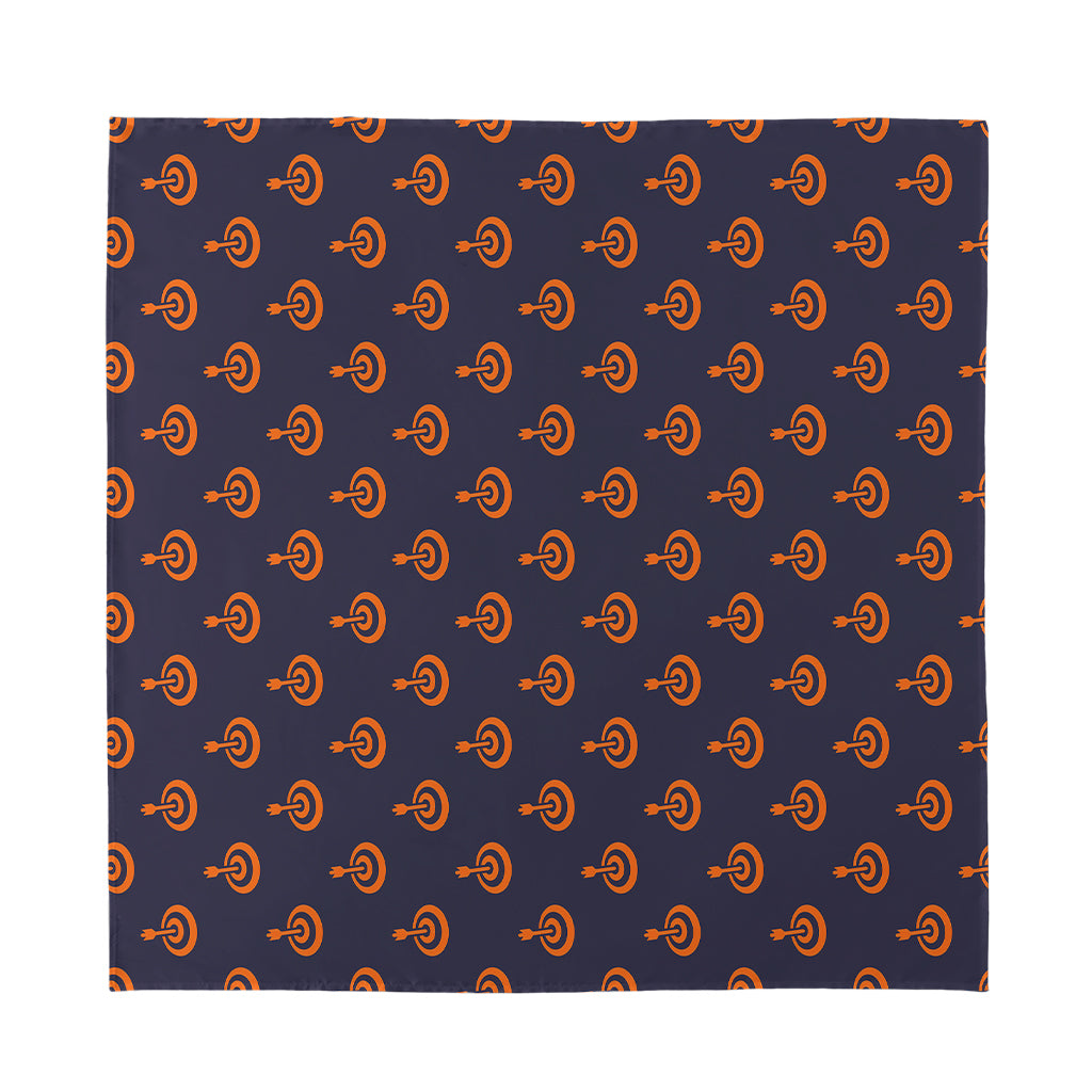 Orange Bullseye Target Pattern Print Silk Bandana