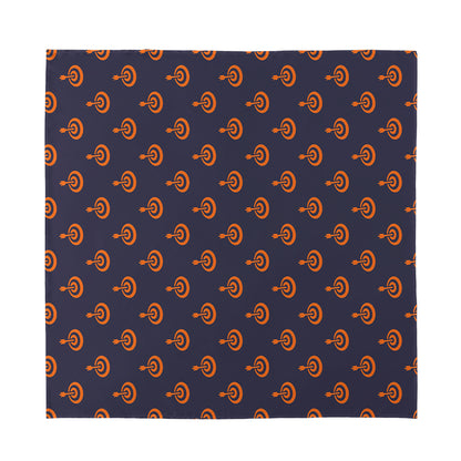 Orange Bullseye Target Pattern Print Silk Bandana
