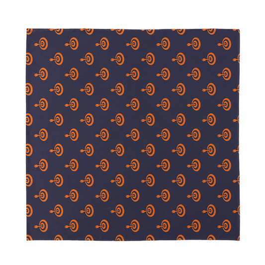 Orange Bullseye Target Pattern Print Silk Bandana
