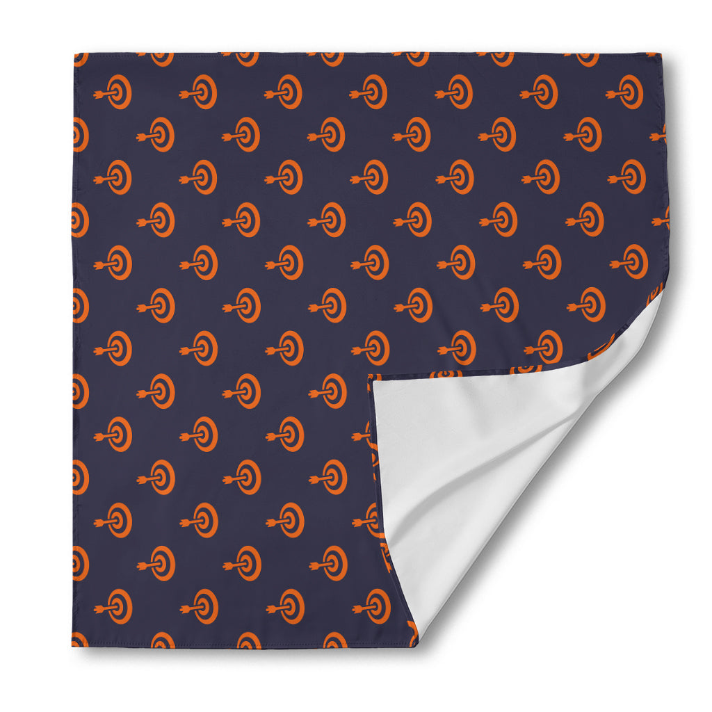 Orange Bullseye Target Pattern Print Silk Bandana