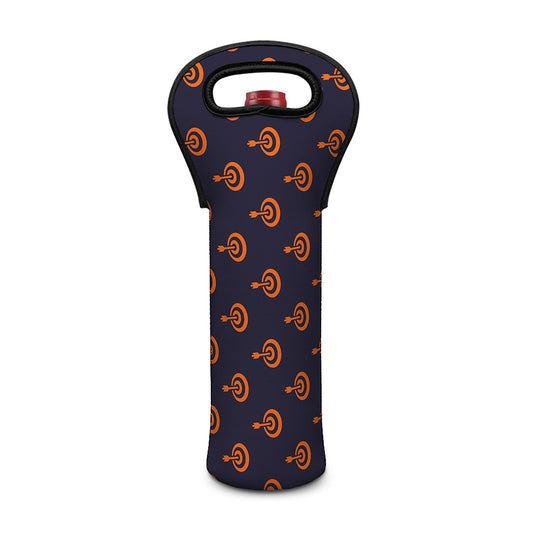 Orange Bullseye Target Pattern Print Single Neoprene Wine Tote