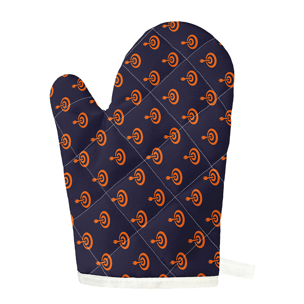 Orange Bullseye Target Pattern Print Single Oven Mitt