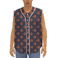 Orange Bullseye Target Pattern Print Sleeveless Baseball Jersey