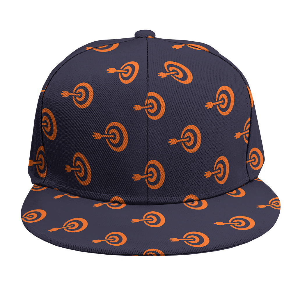 Orange Bullseye Target Pattern Print Snapback Cap