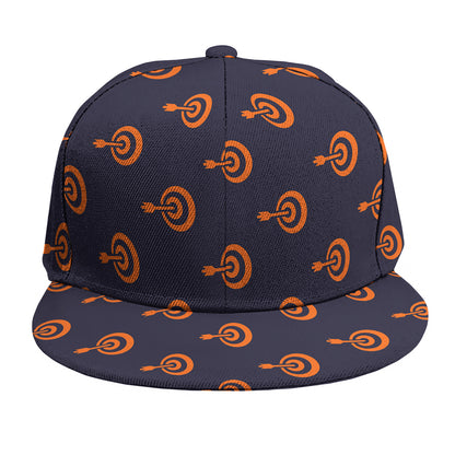 Orange Bullseye Target Pattern Print Snapback Cap
