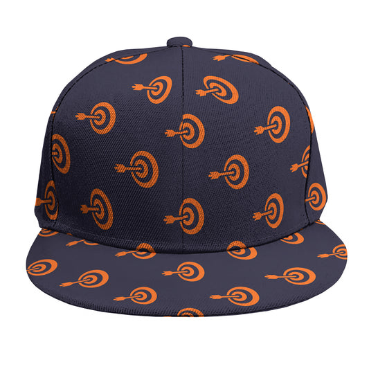 Orange Bullseye Target Pattern Print Snapback Cap