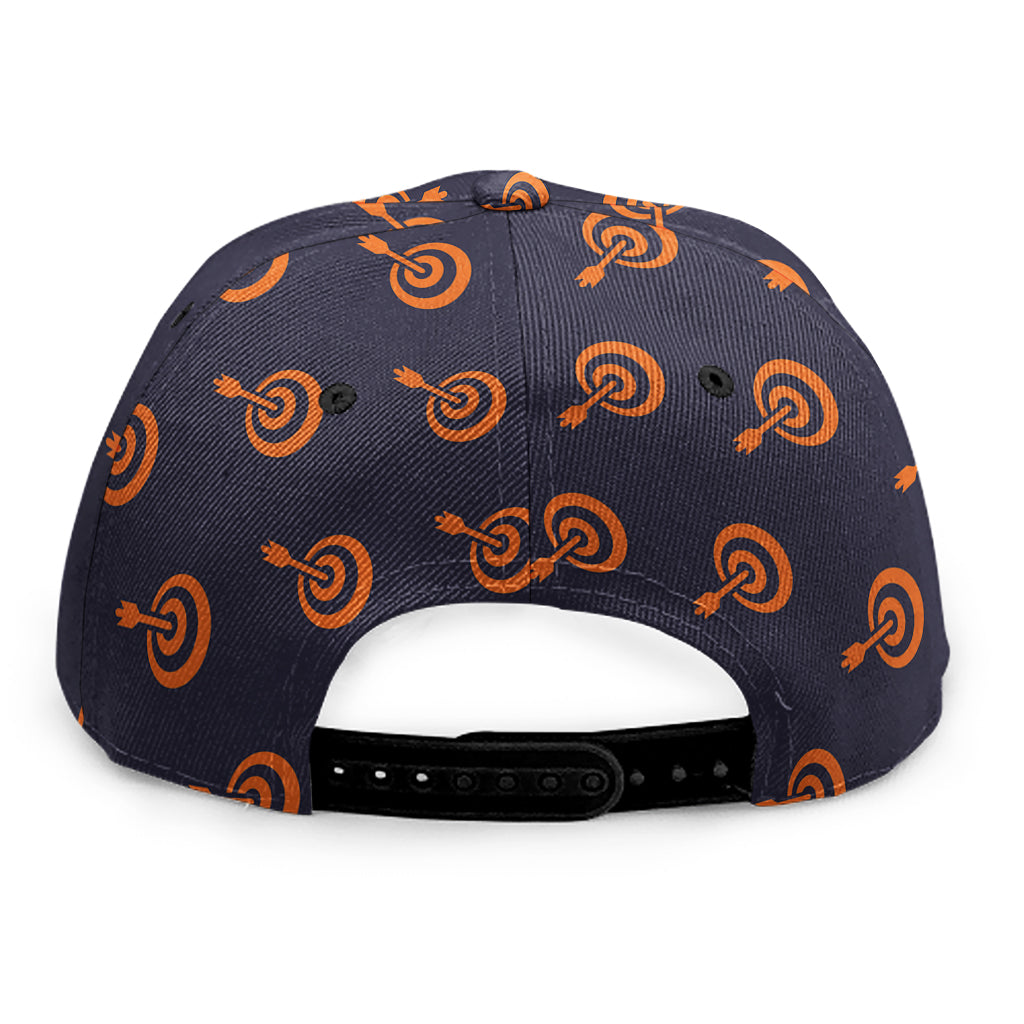 Orange Bullseye Target Pattern Print Snapback Cap