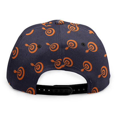 Orange Bullseye Target Pattern Print Snapback Cap
