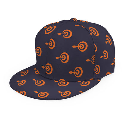 Orange Bullseye Target Pattern Print Snapback Cap