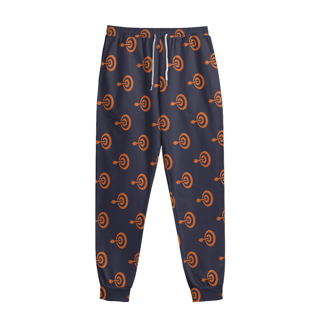 Orange Bullseye Target Pattern Print Sweatpants