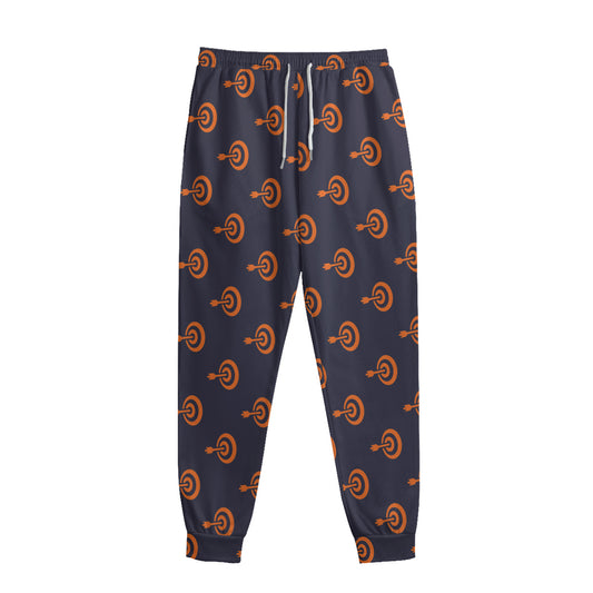 Orange Bullseye Target Pattern Print Sweatpants