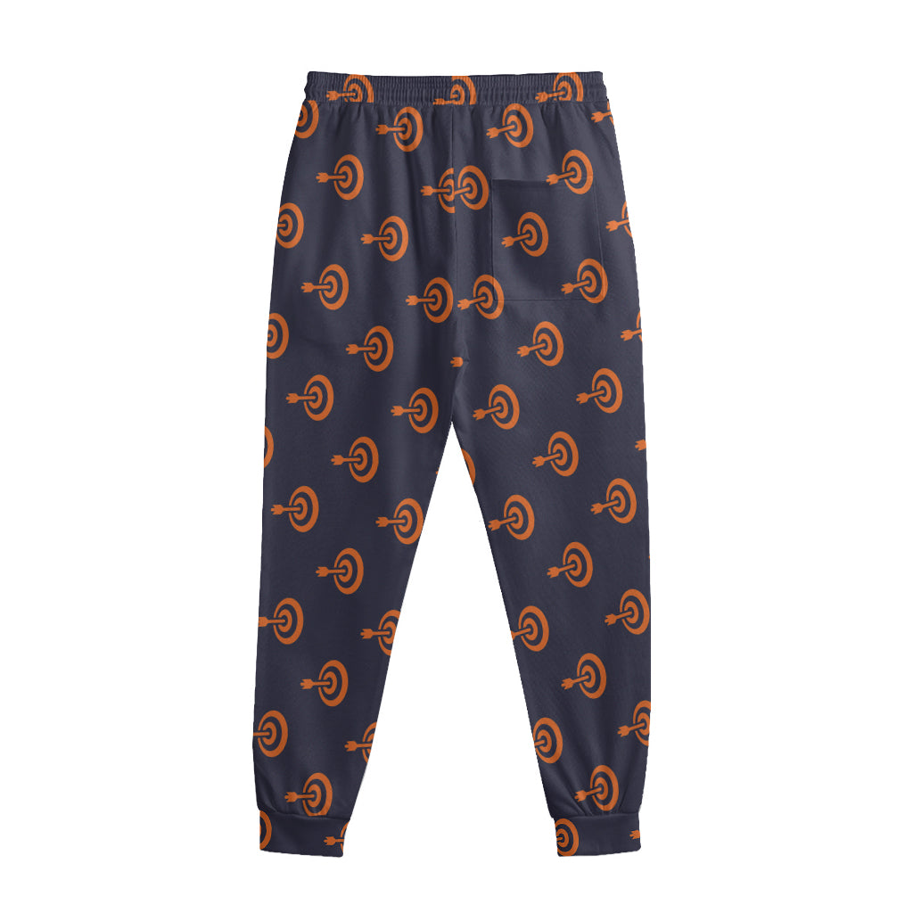 Orange Bullseye Target Pattern Print Sweatpants