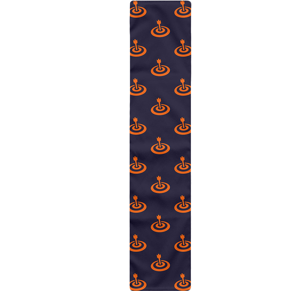 Orange Bullseye Target Pattern Print Table Runner