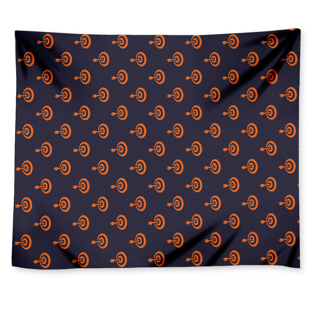 Orange Bullseye Target Pattern Print Tapestry