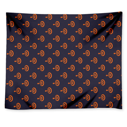 Orange Bullseye Target Pattern Print Tapestry