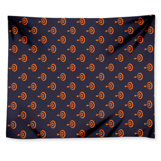 Orange Bullseye Target Pattern Print Tapestry