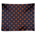 Orange Bullseye Target Pattern Print Tapestry