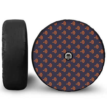 Orange Bullseye Target Pattern Print Tire Cover With Camera Hole