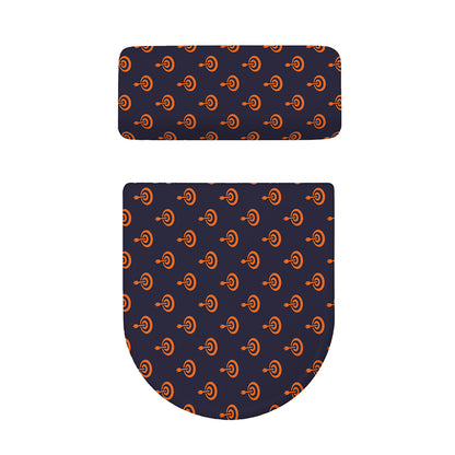Orange Bullseye Target Pattern Print Toilet Lid And Tank Cover Set