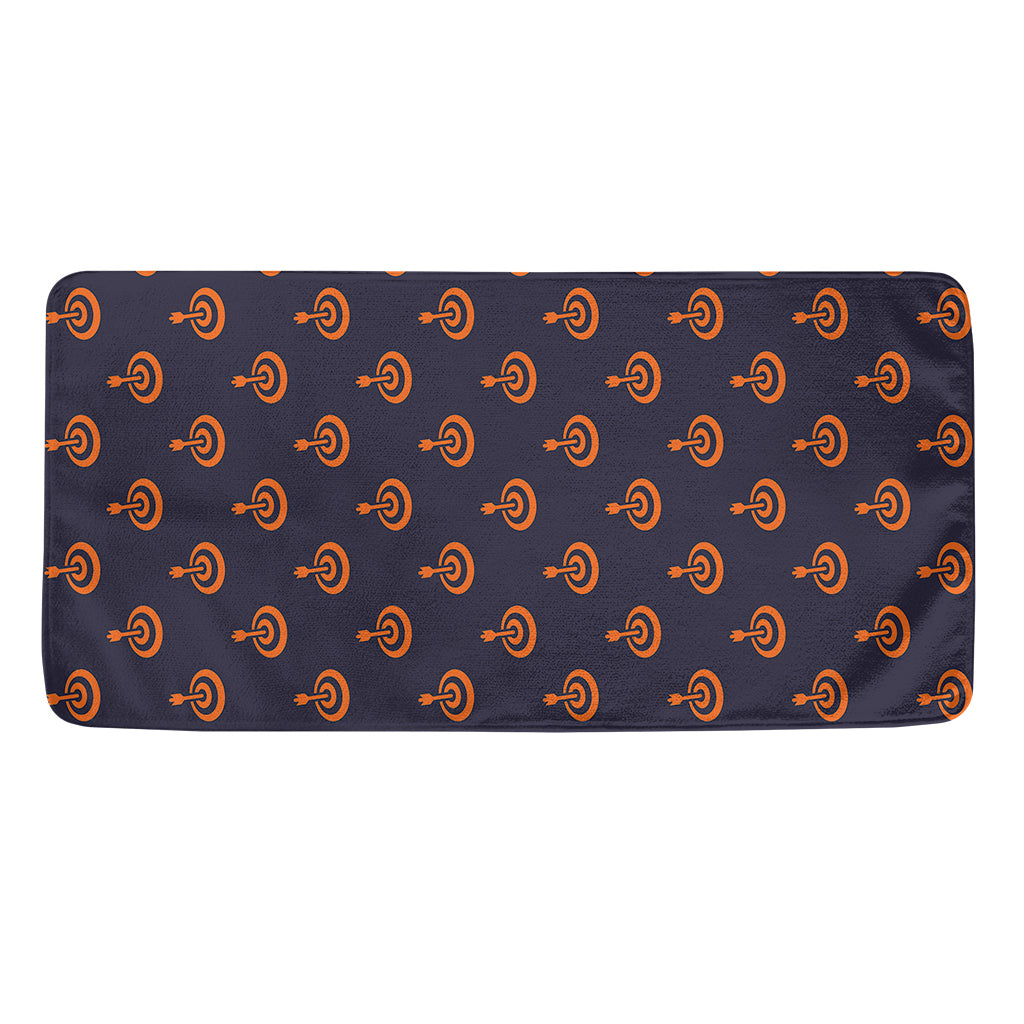 Orange Bullseye Target Pattern Print Towel