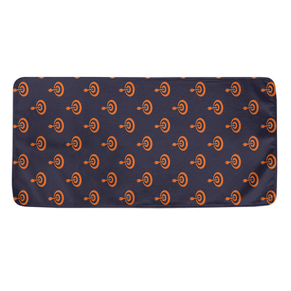 Orange Bullseye Target Pattern Print Towel