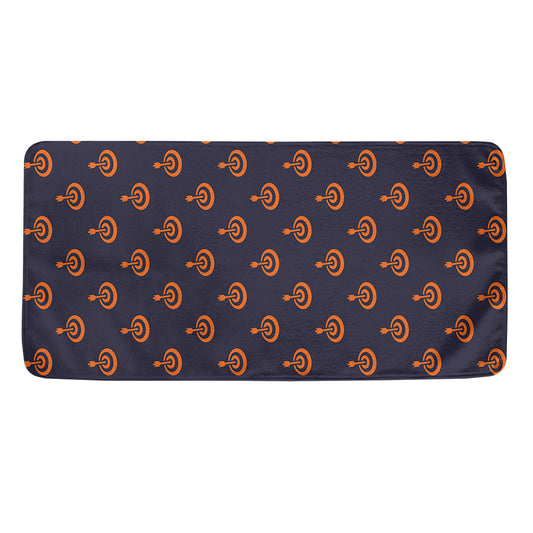 Orange Bullseye Target Pattern Print Towel