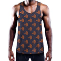 Orange Bullseye Target Pattern Print Men's Workout Tank Top