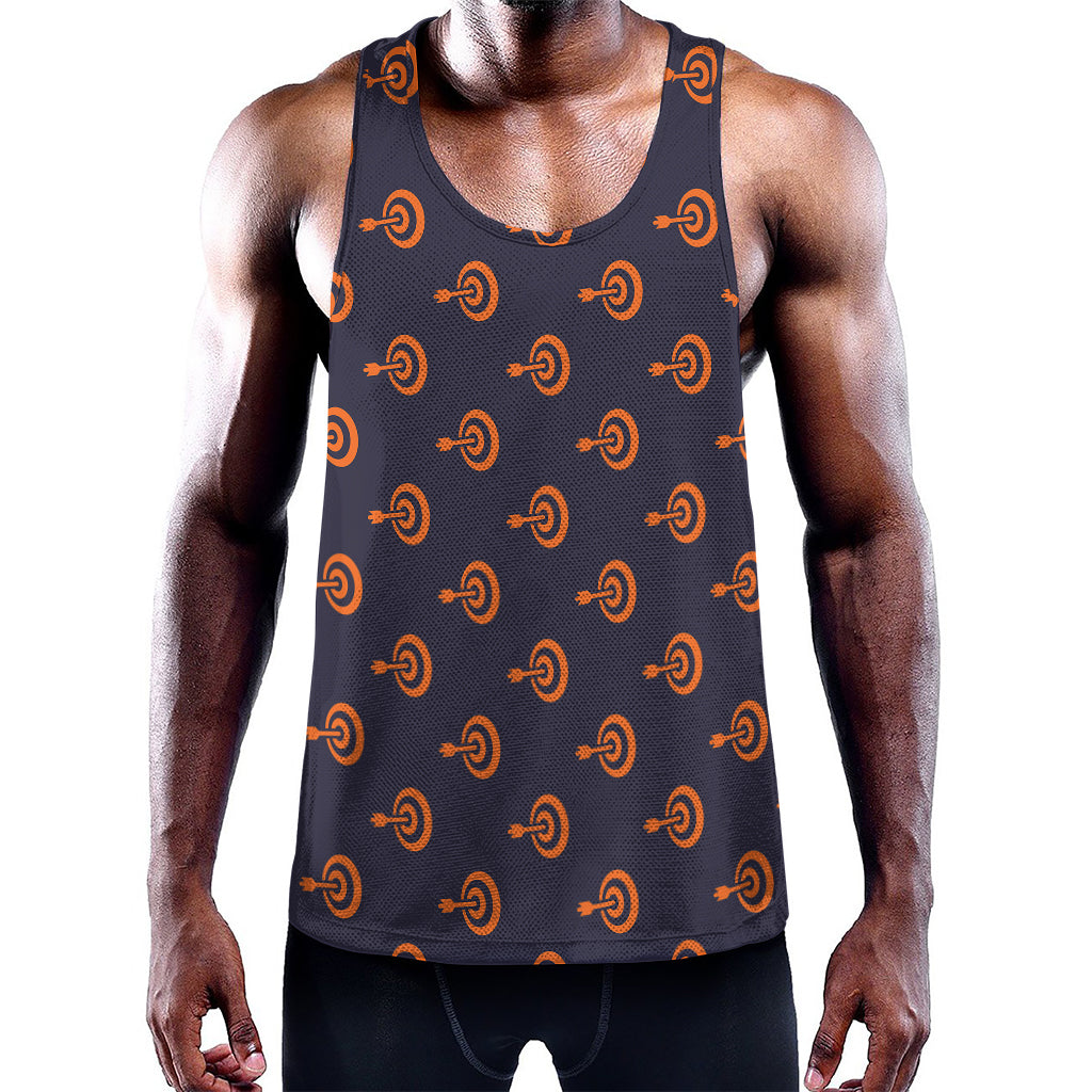 Orange Bullseye Target Pattern Print Training Tank Top